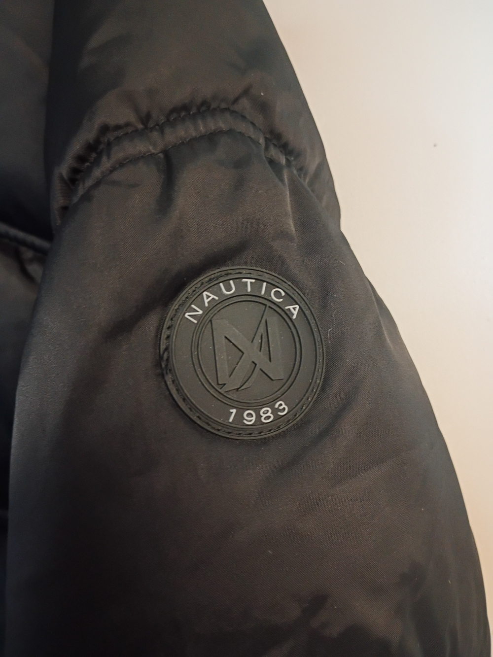 Nautica Black Quilted Puffer Coat with Faux Fur Collar - Picture 3 of 6